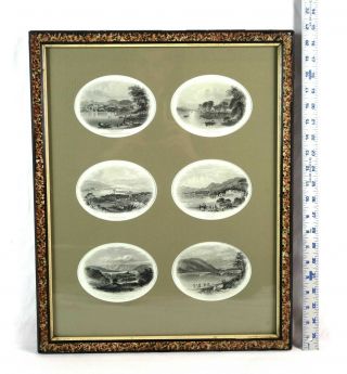Antique 19th Century Framed Engravings Prints of Windermere Lake England W Banks 3