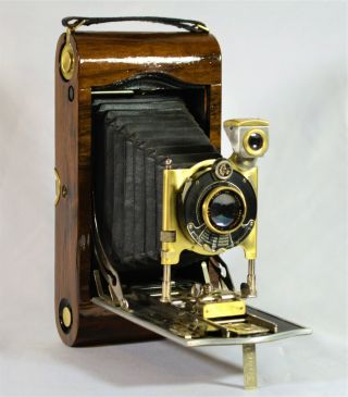 Folding Pocket Camera Kodak No 3a Model B4 108 - 117yr Antique Custom Camphor Wood