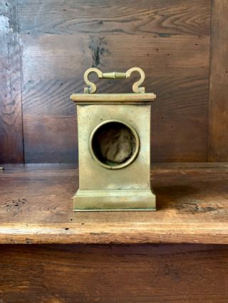 Antique Brass 5” Carriage Clock Styled Pocket Watch Holder