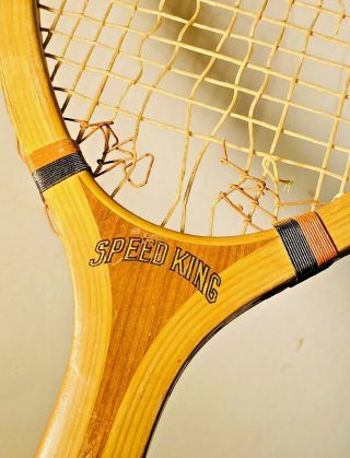 Lowe & Campbell " Speed King " Antique Tennis Racquet – 1920 – Gut Strings