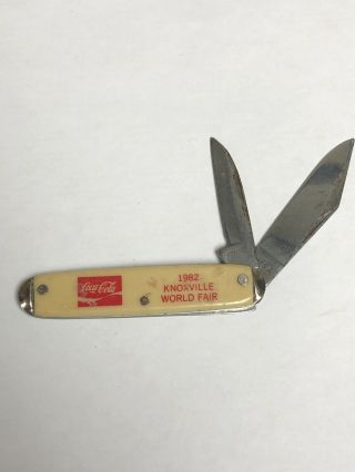 Vintage Knife Usa Coke Coca Cola 1982 Worlds Fair Knoxville Tn Advertising