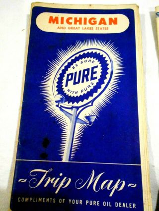 2 - Vintage Michigan Road Maps Pure & Frankenmuth,  Decal