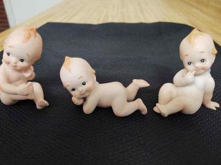 Vintage Lefton Kewpie Dolls; Piano Babies; Set Of 3.