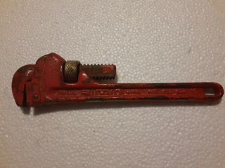 Vintage Ridgid Pipe Wrench 10 Inch Heavy Duty Made In Oh Usa