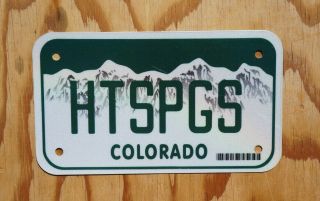 2000 Colorado Motorcycle Hot Springs Vanity License Plate Htspgs