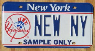 York Yankees Sample License Plate 2000 Ny Baseball Mlb