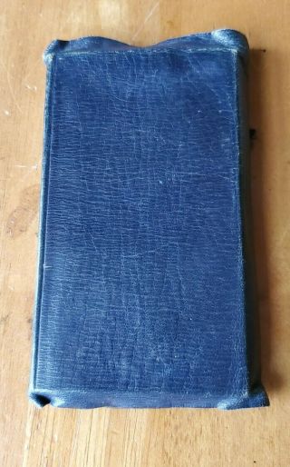 1827 Edinburgh Kjv Testament Fine Blue Goatskin Leather Antique Old Bible