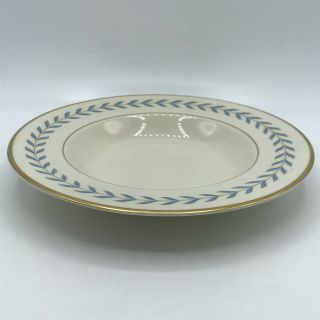 Vintage Syracuse China Old Ivory Sherwood Blue Laurel Rimmed Soup Plate 9”