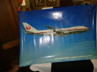 Vintage Poster Jal Japan Air Lines Boeing 747 1972