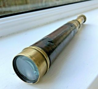 Antique 2 Draw Brass Telescope,  Spyglass By Smith & Beck,  6 Coleman St.  London