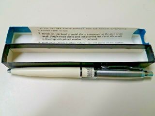 Vintage Parker Calendar Ballpoint Pen With Box And Directions Ivory Wht