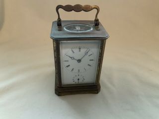 Japy Freres & C French Carriage Clock With Subsidiary And Enamel Dial