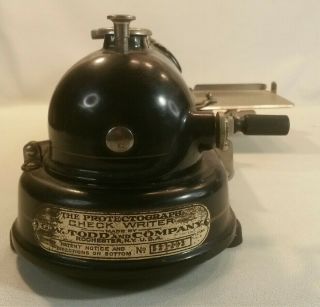 ☆ Antique The Protectograph Check Writer GW Todd and Co Rochester NY Patents 2