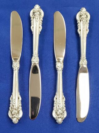 Wallace Grand Baroque Sterling Silver 6 1/4 " Butter Knife Set Of 4