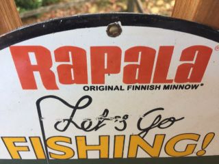 Old Vintage Rapala Fishing Lures Porcelain Advertising Sign 12” 3