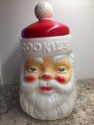 Vintage 1973 Empire Christmas Blowmold Santa Claus Cookie Jar