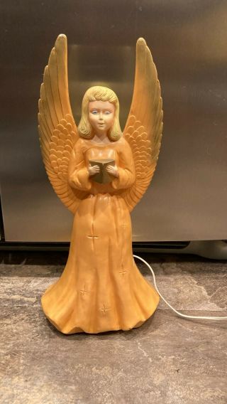 Vintage Union Products 18 " Hard Plastic Golden Angel Blow Mold