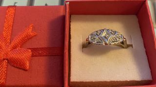 Antique 14k Solid White Gold Diamond Princess Ring Size 7.  75,  2.  4 Grams