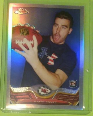 2013 Topps Chrome Travis Kelce Rc Rookie Refractor Card 118 Chiefs - Te Record