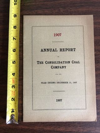 1907 Consolidation Coal Company Annual Report Cumberland & Pennsylvania Rr Co