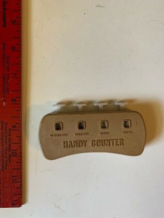 Vintage Handy Counter Clicker Add And Subtract Machine Brown