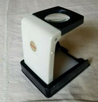 Kodak Kodaslide Pocket Viewer Slide Hand Folding Vintage Usa White Brown