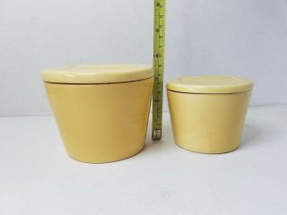 Vintage Yellow Kraft Crocks With Lids 2 Sizes Butter Cheese