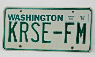 Vintage Washington Personalized Vanity License Plate Krse Fm Rare