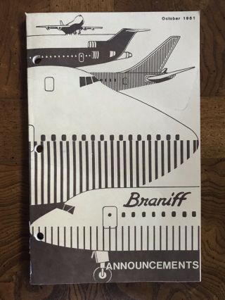 Braniff International Flight Attendant Announcements Book