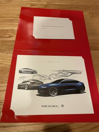 Tesla Model 3 Sketch Art Thank You Elon Musk Wait List Reservation Gift