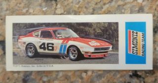 Vintage 1973 Nabisco Sugar Daddy Speedway Card 18 Datsun 240z