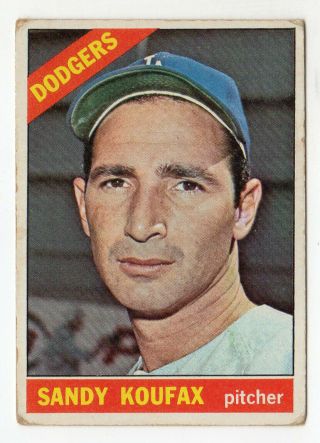 1966 Topps Baseball Sandy Koufax 100 Vintage Los Angeles Dodgers Hof