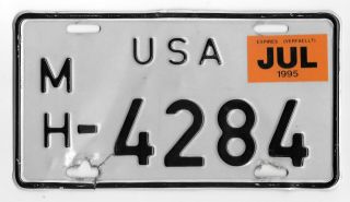1995 Us Forces In Germany Motorcycle License Plate M/h - 4284