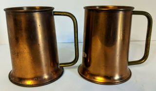 (2) Vintage Coppercraft Guild Copper Moscow Mule Mugs Cups Cg