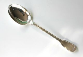 One Christofle Chinon Silver - Plate Large Serving Spoon 9 7/8 " France