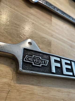 Chevrolet Felix License Plate Topper CHEVY NASCAR Solid Metal Patina HOTROD AUTO 3