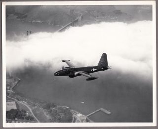 Lockheed Neptune P2v - 4 Golden Gate Bridge Us Navy Vintage Press Photo