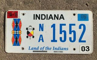 Rare Vintage Indiana 2015 Land Of The Indians License Plate Car Tag Na 1552