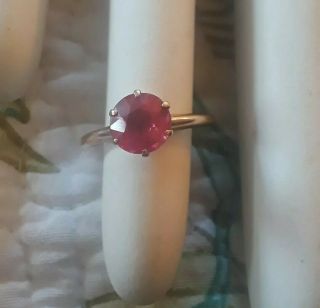 Antique Ruby Pink Red Spinel 1ct Solitaire 10k Yellow Gold Ring Size 9