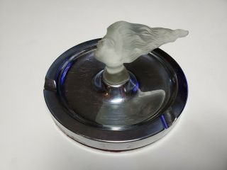 Corning Glass " Goddess Of Smoke " Figural Hood Ornament Ashtray Art Deco