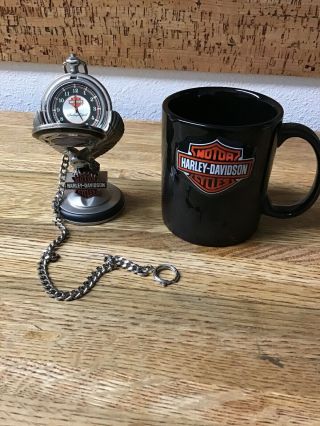 Harley Davidson Franklin Heritage Softail Pocket Watch / Stand/cup