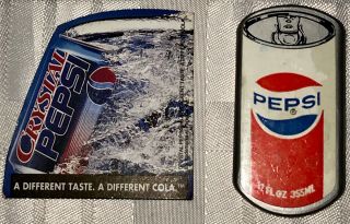 Set Of Vintage Crystal Pepsi & Regular Pepsi Magnets