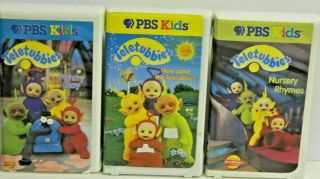 Set Of 3 Vintage Teletubbies Vhs Movies All - Play And Rewind Properly\\