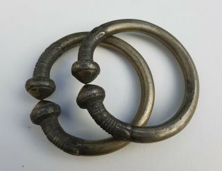 Large Old Antique African Tribal Manilla Bracelets Arm Torque