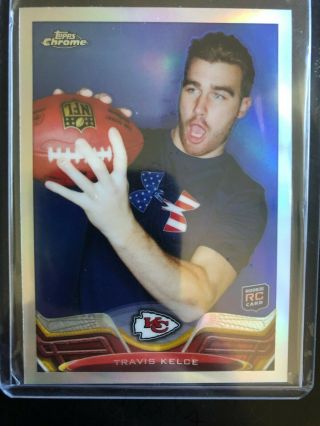 2013 Travis Kelce Topps Chrome Rookie Refractor 118 Chiefs