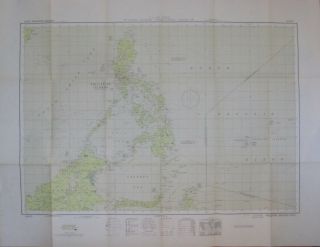 1949 Us Air Force Navigation Chart Map Philippine Islands Manila South China Sea