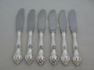 Set Of 6 Lunt Sterling Silver Alexandra Butter Spreaders Ei - 32