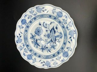 Antique Meissen Blue Onion Porcelain Plate,  9 1/8 " Diameter