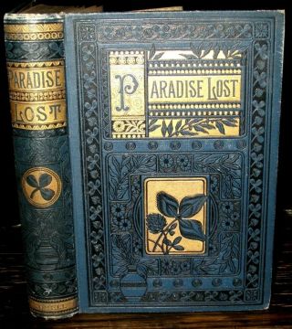 1880 John Milton Paradise Lost Victorian Fine Binding Book Poetry Antique Occult