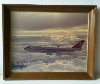 Vintage 1970s Air Canada Boeing 747 - 133 Cf - T0a Large 18 X 22 Framed Print